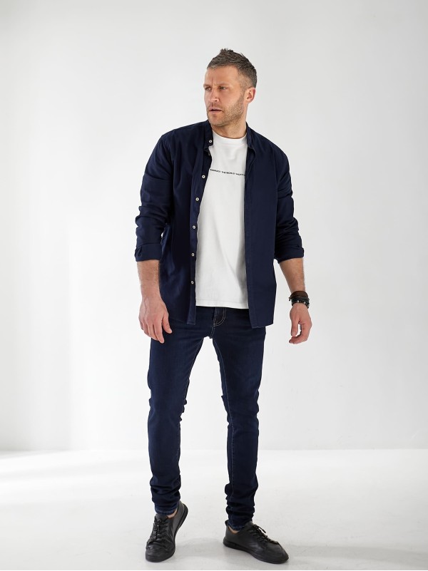 Джинси Maxen Skinny чоловічі темно-синього кольору