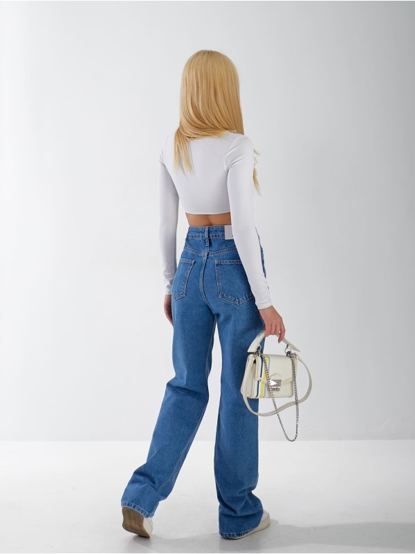 Джинси Felipe Wide leg жіночі світло-синього кольору