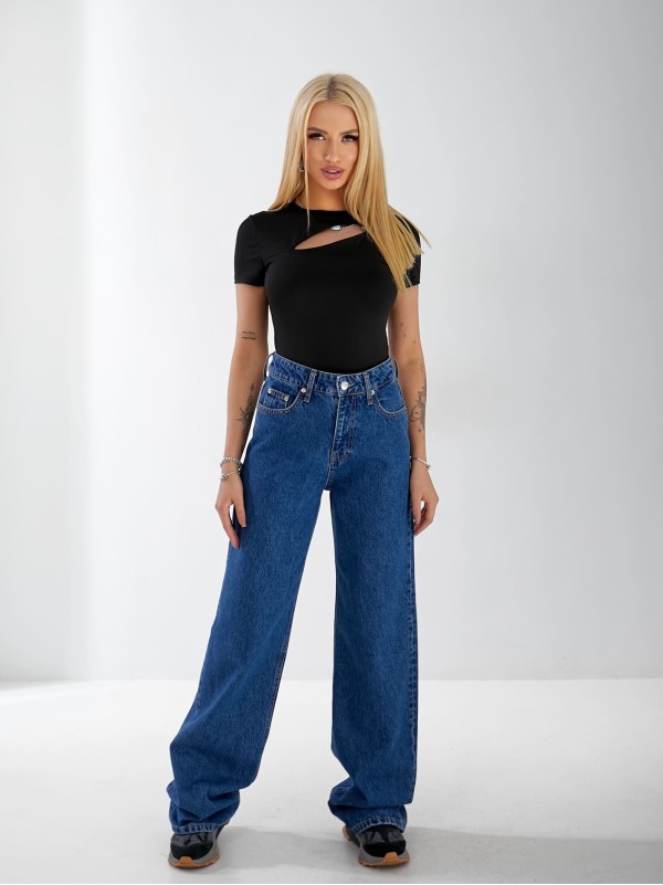 Джинсы Malibu Wide leg женские светло-синего цвета