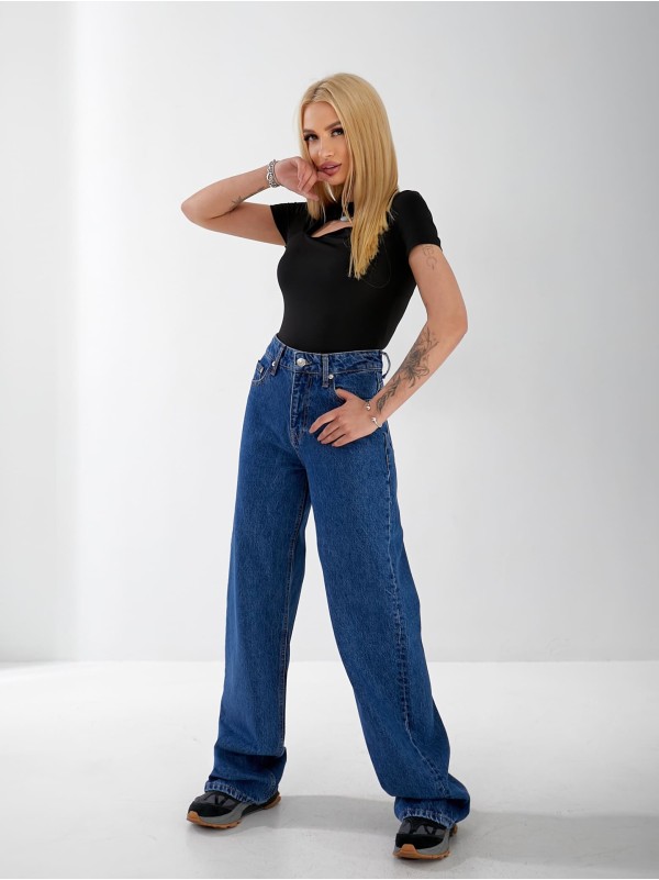 Джинсы Malibu Wide leg женские светло-синего цвета