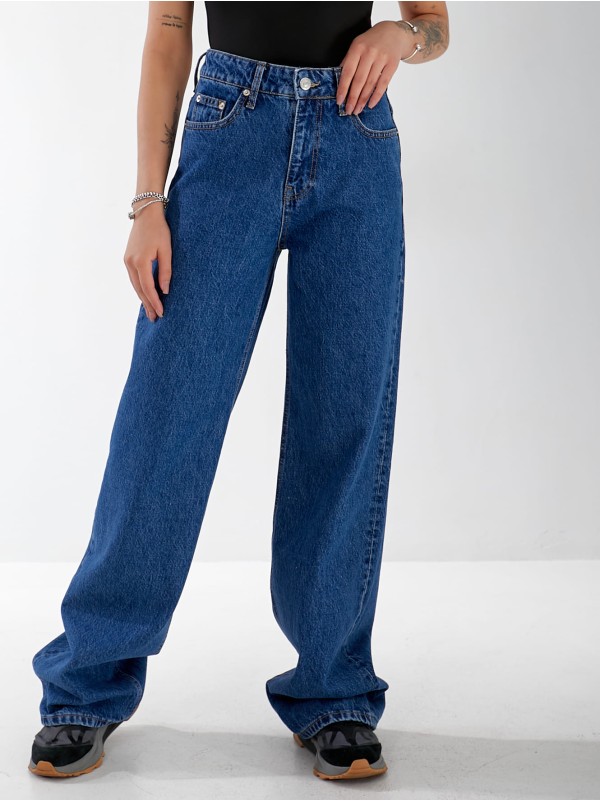 Джинсы Malibu Wide leg женские светло-синего цвета