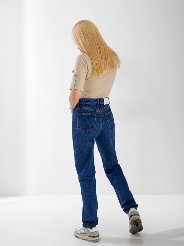 Джинси Stanley Mom жіночі  синього кольору