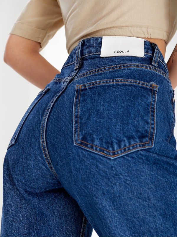 Джинси Stanley Mom жіночі  синього кольору