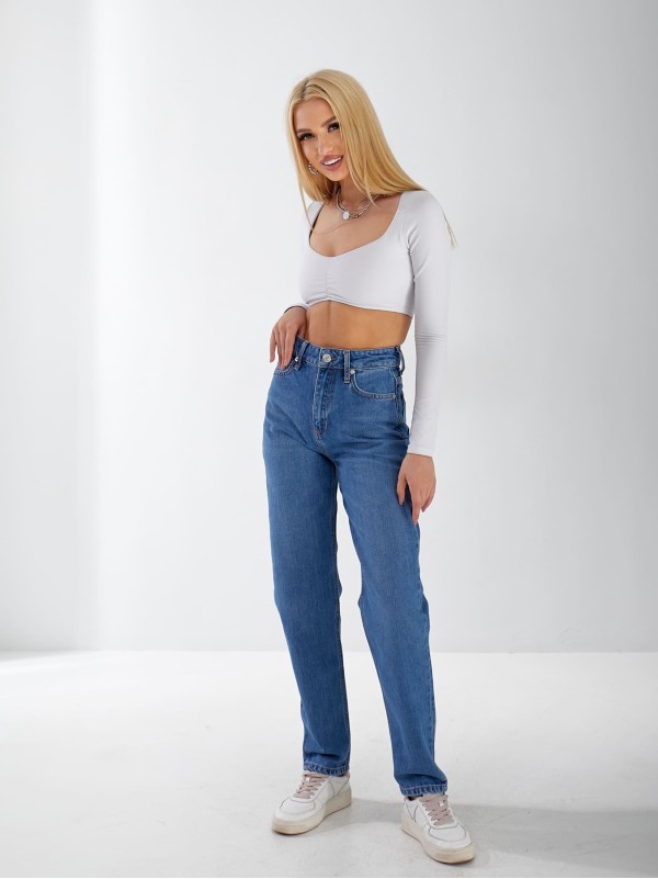 Джинси Rin Boyfriend жіночі  свiтло-синього кольору