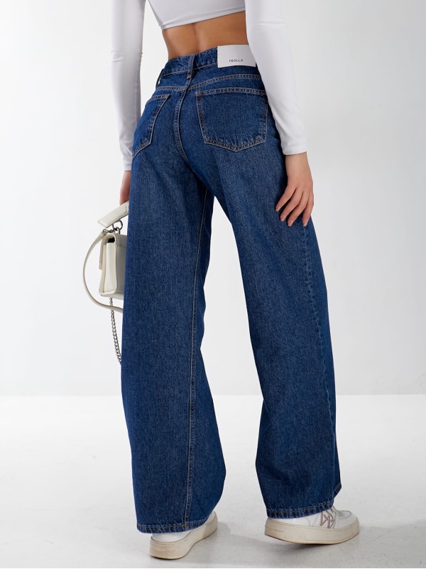 Джинси Spock Wide leg жіночі синього кольору
