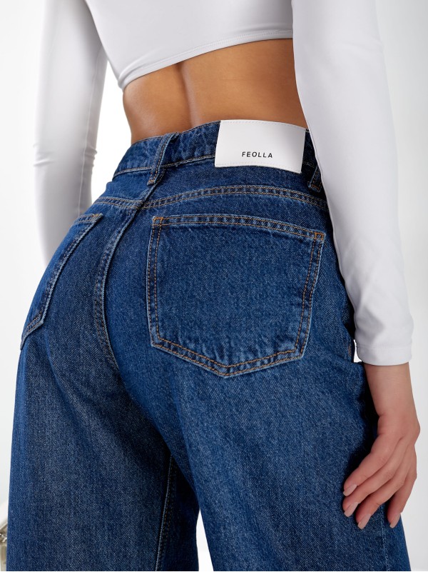 Джинси Spock Wide leg жіночі синього кольору