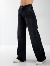 Джинси Burgas Wide leg жіночі чорного кольору