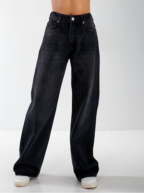 Джинси Burgas Wide leg жіночі чорного кольору