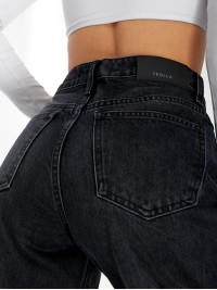 Джинси Burgas Wide leg жіночі чорного кольору