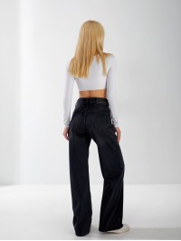 Джинси Burgas Wide leg жіночі чорного кольору