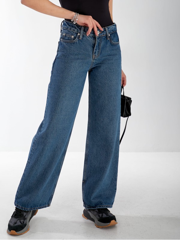 Джинси Everton Wide leg жіночі синього кольору