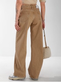 Джинсы Stanley Wide leg женские бежевого цвета