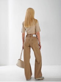 Джинсы Stanley Wide leg женские бежевого цвета