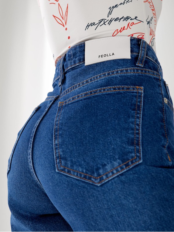 Джинси Holo Mom жіночі синього кольору