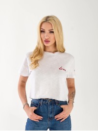 Женский топ Love молочного цвета