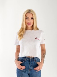 Женский топ Love молочного цвета