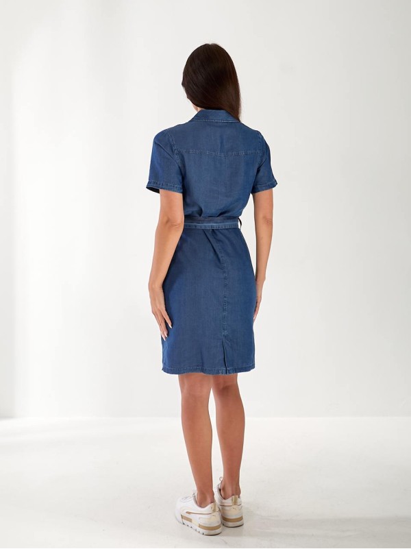 Женский джинсовый сарафан синего цвета