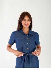 Женский джинсовый сарафан синего цвета