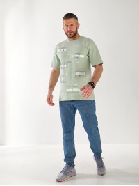 Мужская футболка с квадратами оливкового цвета