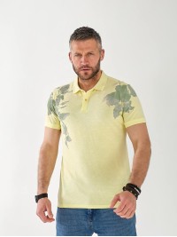 Мужская футболка поло с цветами желтого цвета