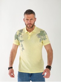 Мужская футболка поло с цветами желтого цвета