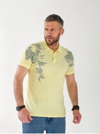 Мужская футболка поло с цветами желтого цвета