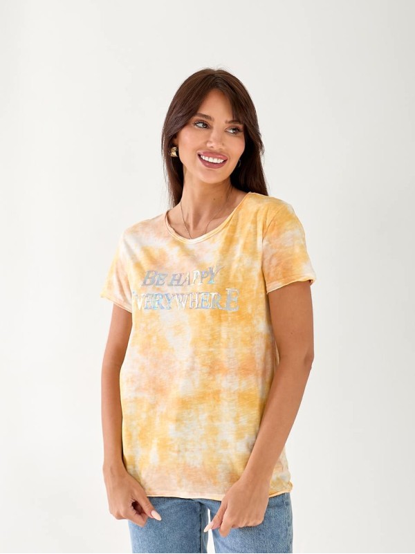 Жіноча футболка тай-дай оранжевого кольору