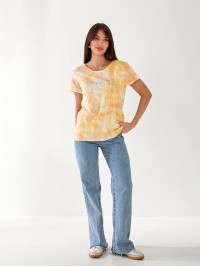 Жіноча футболка тай-дай оранжевого кольору