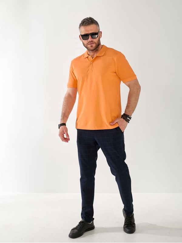 Мужская футболка поло оранжевого цвета