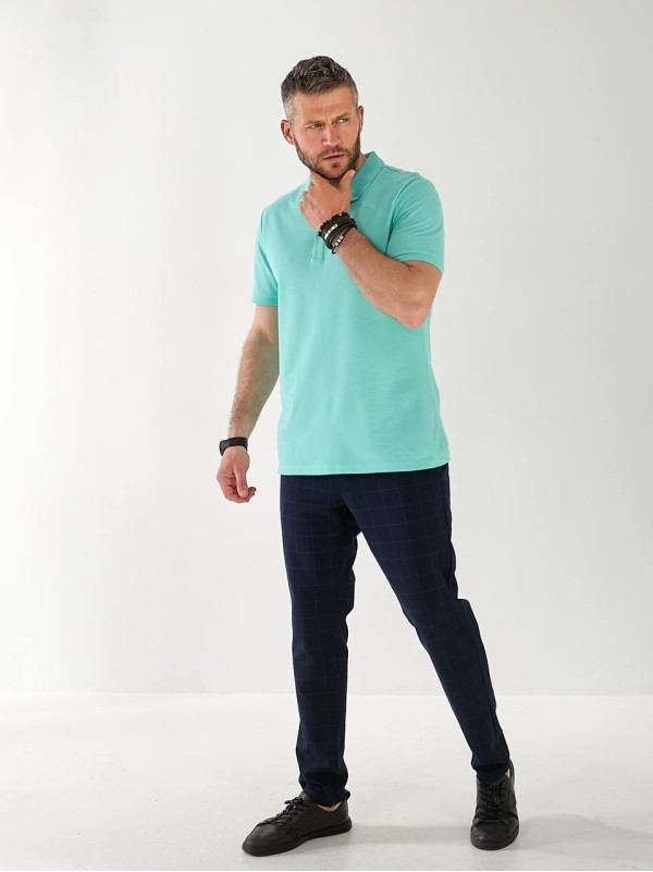 Чоловіча футболка-поло м'ятного кольору