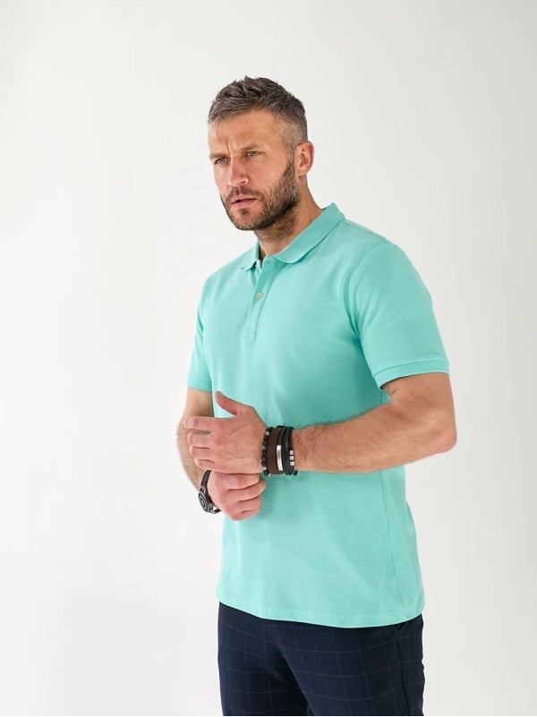 Мужская футболка поло мятного цвета