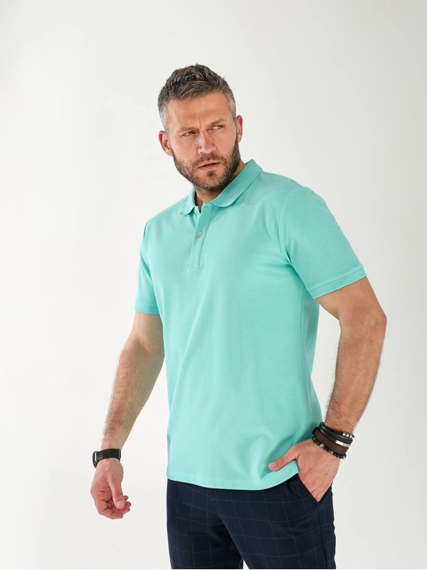 Мужская футболка поло мятного цвета