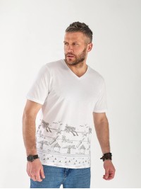 Футболка чоловіча з малюнком білого кольору