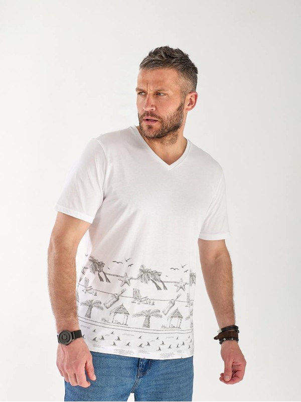 Футболка чоловіча з малюнком білого кольору