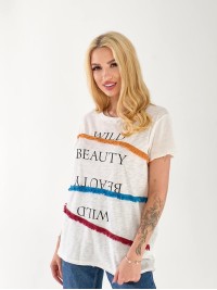 Жіноча футболка з написом бiлого кольору