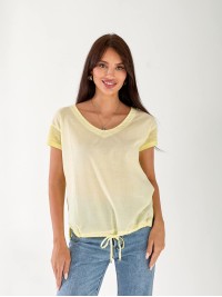 Женская футболка с завязками желтого цвета