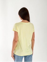 Женская футболка с завязками желтого цвета