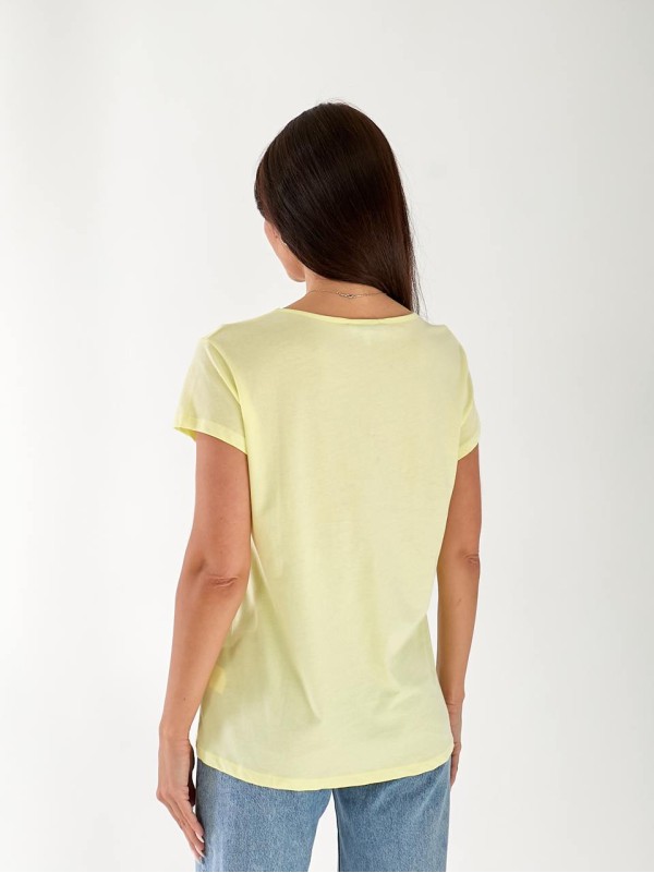Женская футболка с завязками желтого цвета