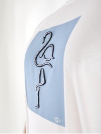 Мужская базовая футболка с рисунком белого цвета