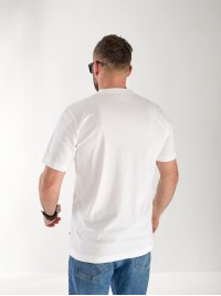 Мужская базовая футболка с рисунком белого цвета