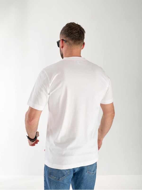 Мужская базовая футболка с рисунком белого цвета