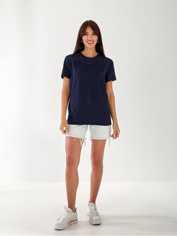 Базова жіноча футболка з візерунками синього кольору