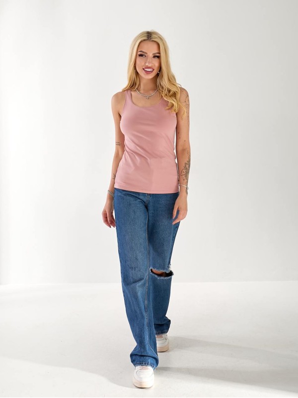Майка базова жіноча пудрового кольору