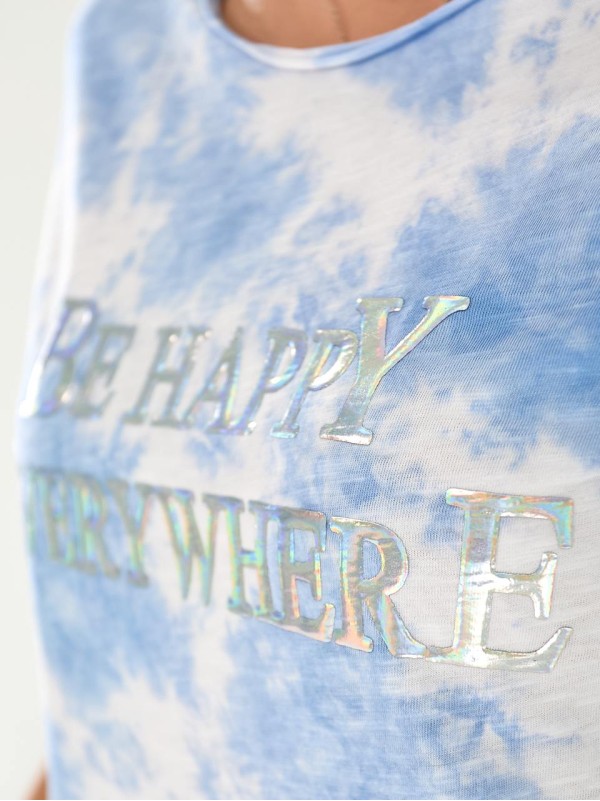 Жіноча футболка тай-дай блакитного кольору