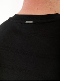 Мужская базовая футболка  с полосками черного цвета