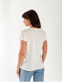 Женская футболка с надписью из пайеток белого цвета