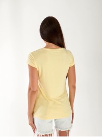 Женская футболка с камнями желтого цвета