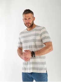 Чоловіча футболка в смужку сірого кольору