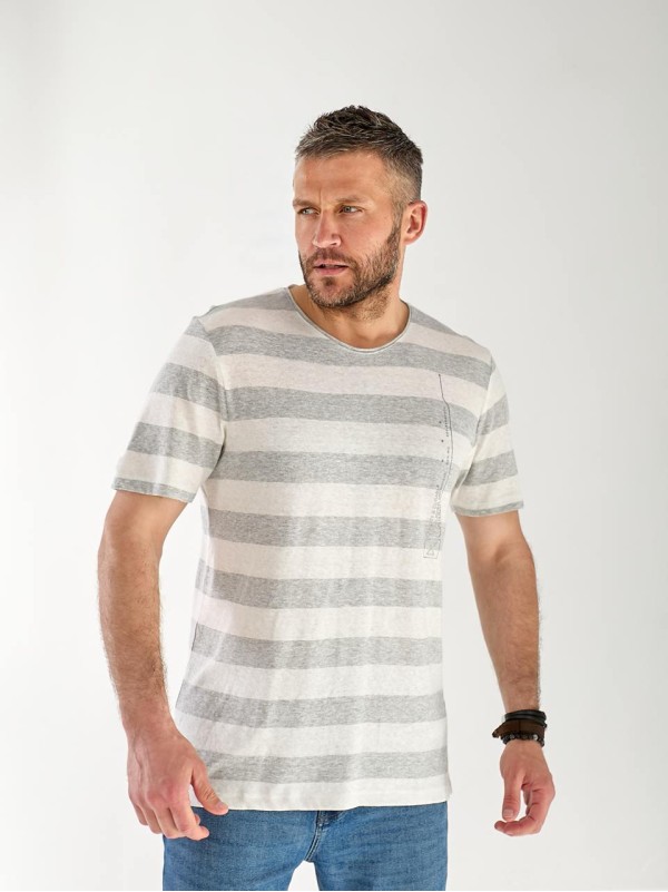 Чоловіча футболка в смужку сірого кольору