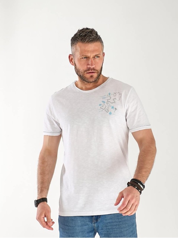 Чоловіча футболка з малюнком бiлого кольору